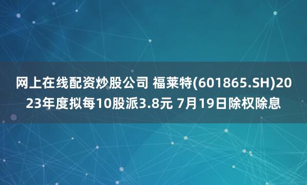 网上在线配资炒股公司 福莱特(601865.SH)2023年度拟每10股派3.8元 7月19日除权除息