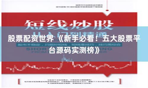 股票配资世界 《新手必看！五大股票平台源码实测榜》
